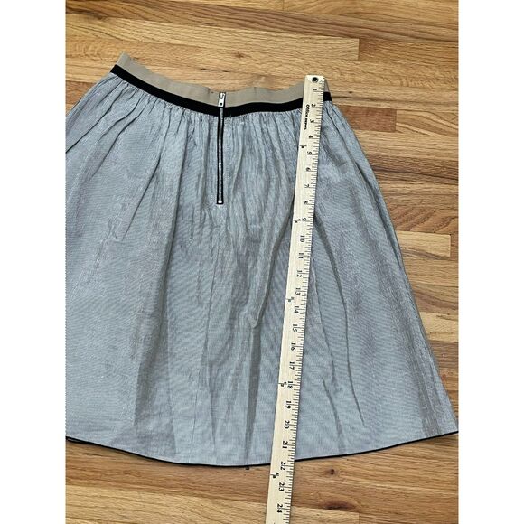 Rag & Bone Svea Women's Brown Skirt 2 Linen A-Line Striped Minimalist Career - Picture 4 of 5